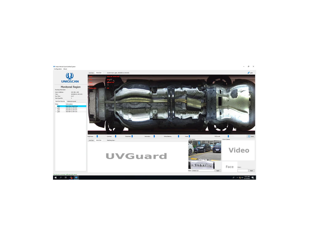 Sistema de vigilancia subvehicular: escaneo de área UV300-M2 2